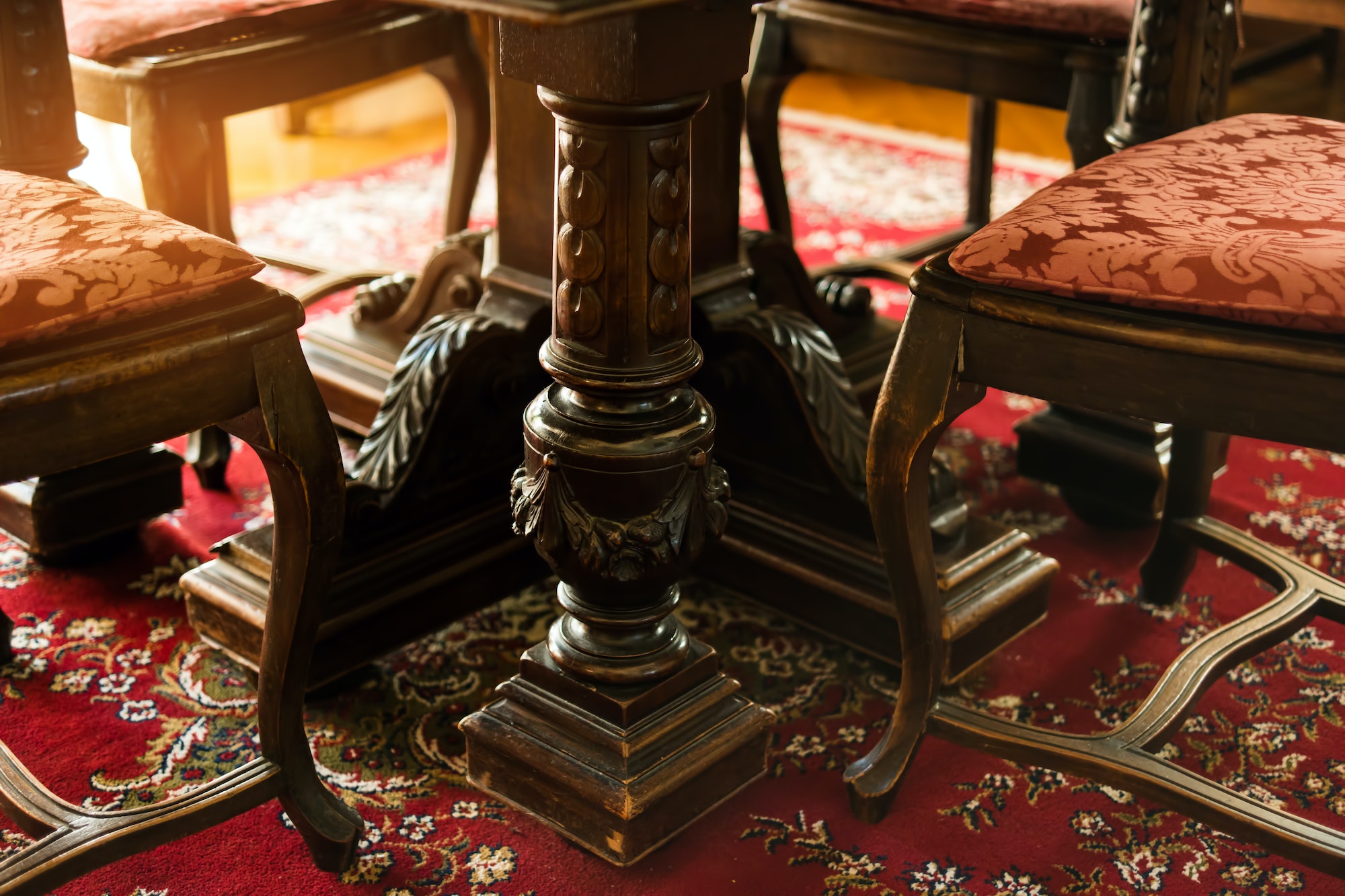 Antique wood furniture.
